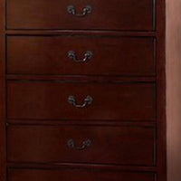 Decorously Functional Pine Wood, Plywood & Birch Veneer Chest, Cherry - PDX-F4738