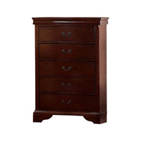 Decorously Functional Pine Wood, Plywood & Birch Veneer Chest, Cherry - PDX-F4738