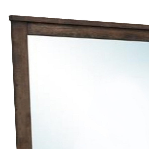 Distressed Solid Wood Mirror Brown - PDX-F4882