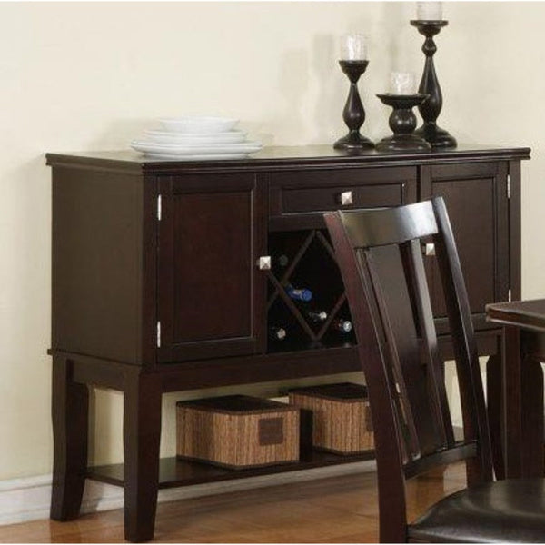 Chicly Styled Rubber Wood Server, Brown - PDX-F6056