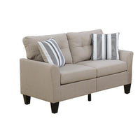 Glossy Polyfiber 2 Piece Sofa Set In Beige - PDX-F6534