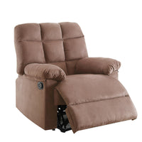 BM166720 Plush Cushioned Recliner With Tufted Back And Roll Arms In Saddle Brown