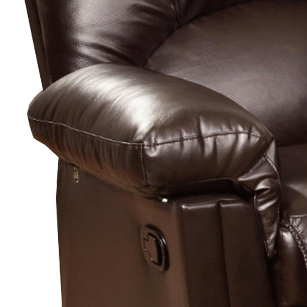 Bonded Leather Rocker/Recliner, Brown - PDX-F6676