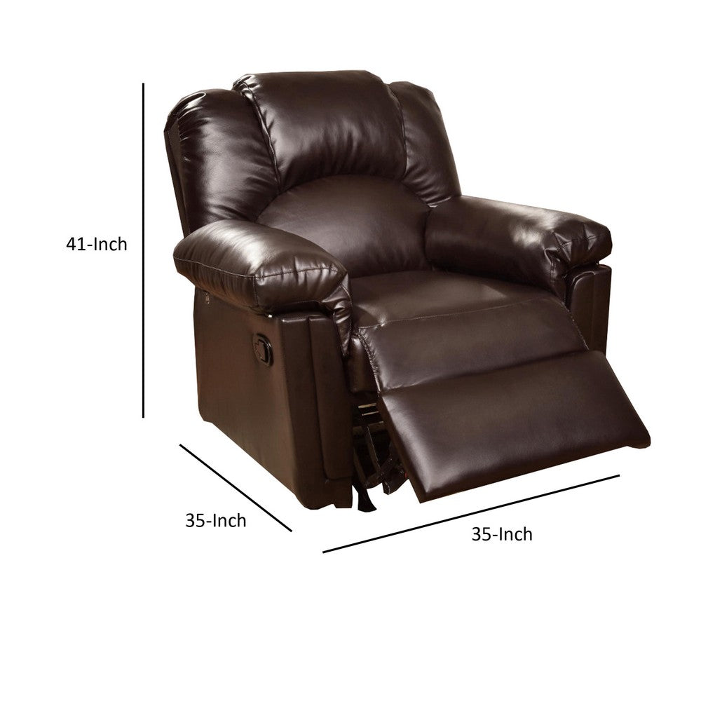 Bonded Leather Rocker/Recliner, Brown - PDX-F6676