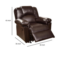 Bonded Leather Rocker/Recliner, Brown - PDX-F6676