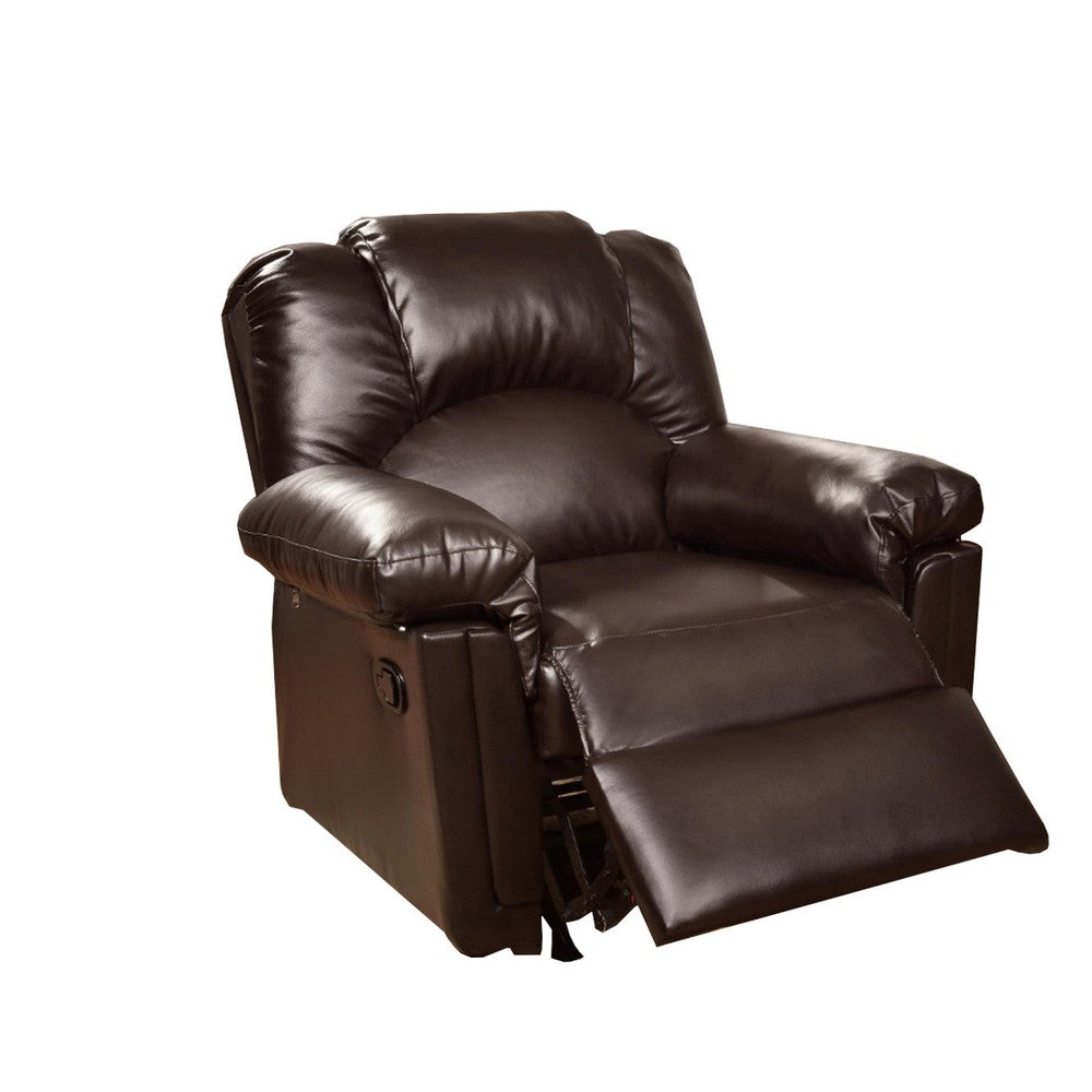 Bonded Leather Rocker/Recliner, Brown - PDX-F6676