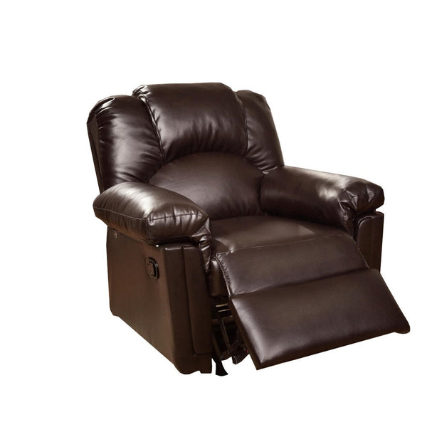 Bonded Leather Rocker/Recliner, Brown - PDX-F6676