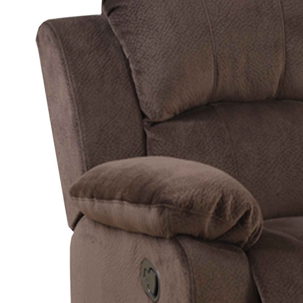 Rocker Recliner In Choco Brown Suede Fabric - PDX-F6713