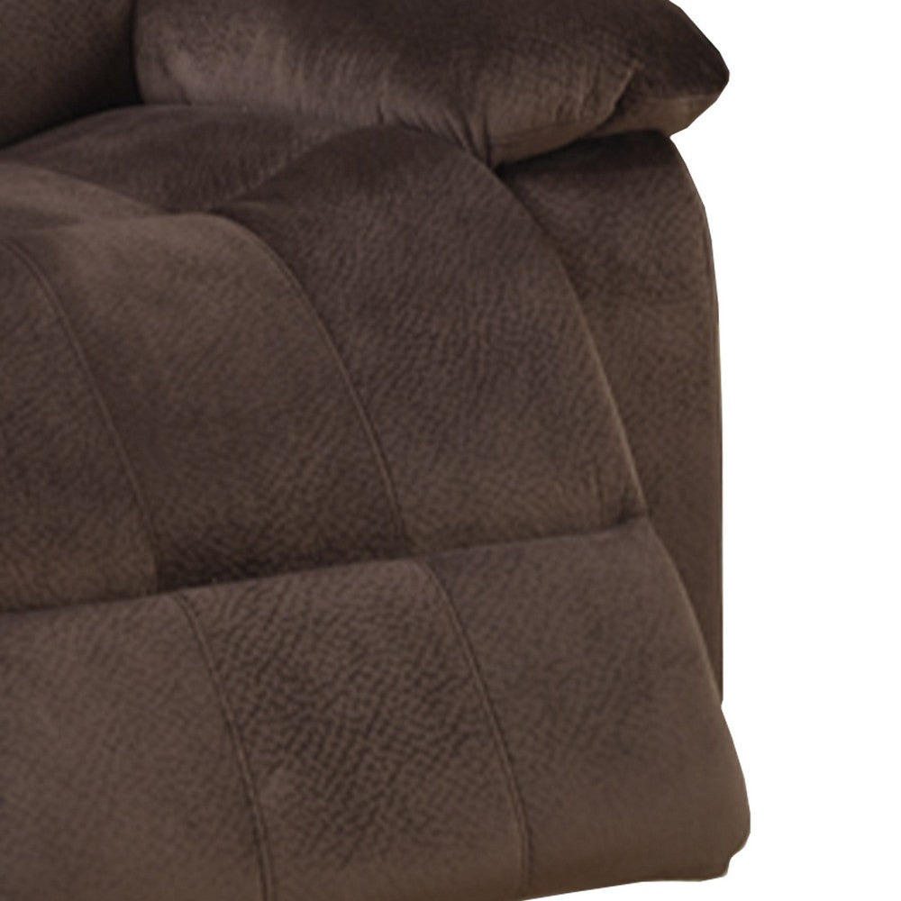 Rocker Recliner In Choco Brown Suede Fabric - PDX-F6713
