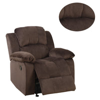 Rocker Recliner In Choco Brown Suede Fabric - PDX-F6713