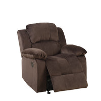 Rocker Recliner In Choco Brown Suede Fabric - PDX-F6713