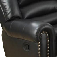 Immense Relief Bonded Leather & Plywood Recliner/Glider, Black - PDX-F6751