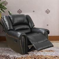 Immense Relief Bonded Leather & Plywood Recliner/Glider, Black - PDX-F6751