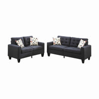 Linen Fabric 2 Pieces Sofa Set In Dark Gray - PDX-F6903