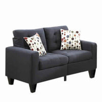 Linen Fabric 2 Pieces Sofa Set In Dark Gray - PDX-F6903