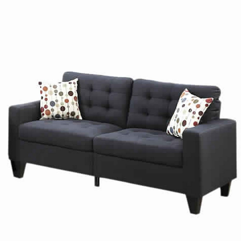 Linen Fabric 2 Pieces Sofa Set In Dark Gray - PDX-F6903