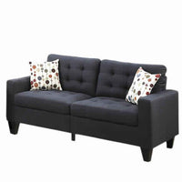 Linen Fabric 2 Pieces Sofa Set In Dark Gray - PDX-F6903