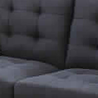 Linen Fabric 2 Pieces Sofa Set In Dark Gray - PDX-F6903