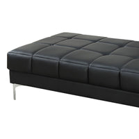 Modish Bonded Leather Ottoman In Black - PDX-F7228