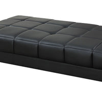 Modish Bonded Leather Ottoman In Black - PDX-F7228