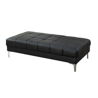 Modish Bonded Leather Ottoman In Black - PDX-F7228