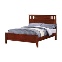 Transitional Pine Wood Twin Bed, Panel Design Vertical Slats, Brown - PDX-F9047T