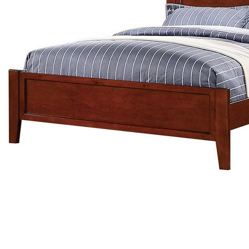 Transitional Pine Wood Twin Bed, Panel Design Vertical Slats, Brown - PDX-F9047T