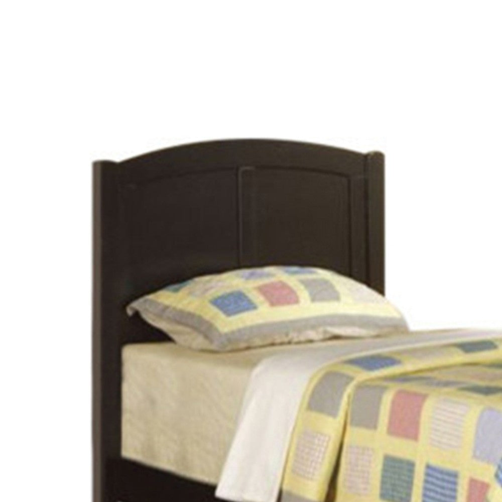 Wooden Twin Size Bed With Headboard And Footboard, Black - PDX-F9208