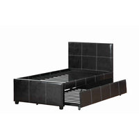 Commodius Full Bed With Rundle Espresso Faux Leather,Black - PDX-F9214F