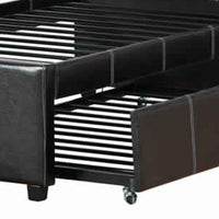 Commodius Full Bed With Rundle Espresso Faux Leather,Black - PDX-F9214F