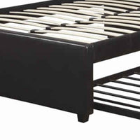 Entralling Twin Bed With Trundle  Squ Tufted Head Boards Espresso,Brown - PDX-F9215T