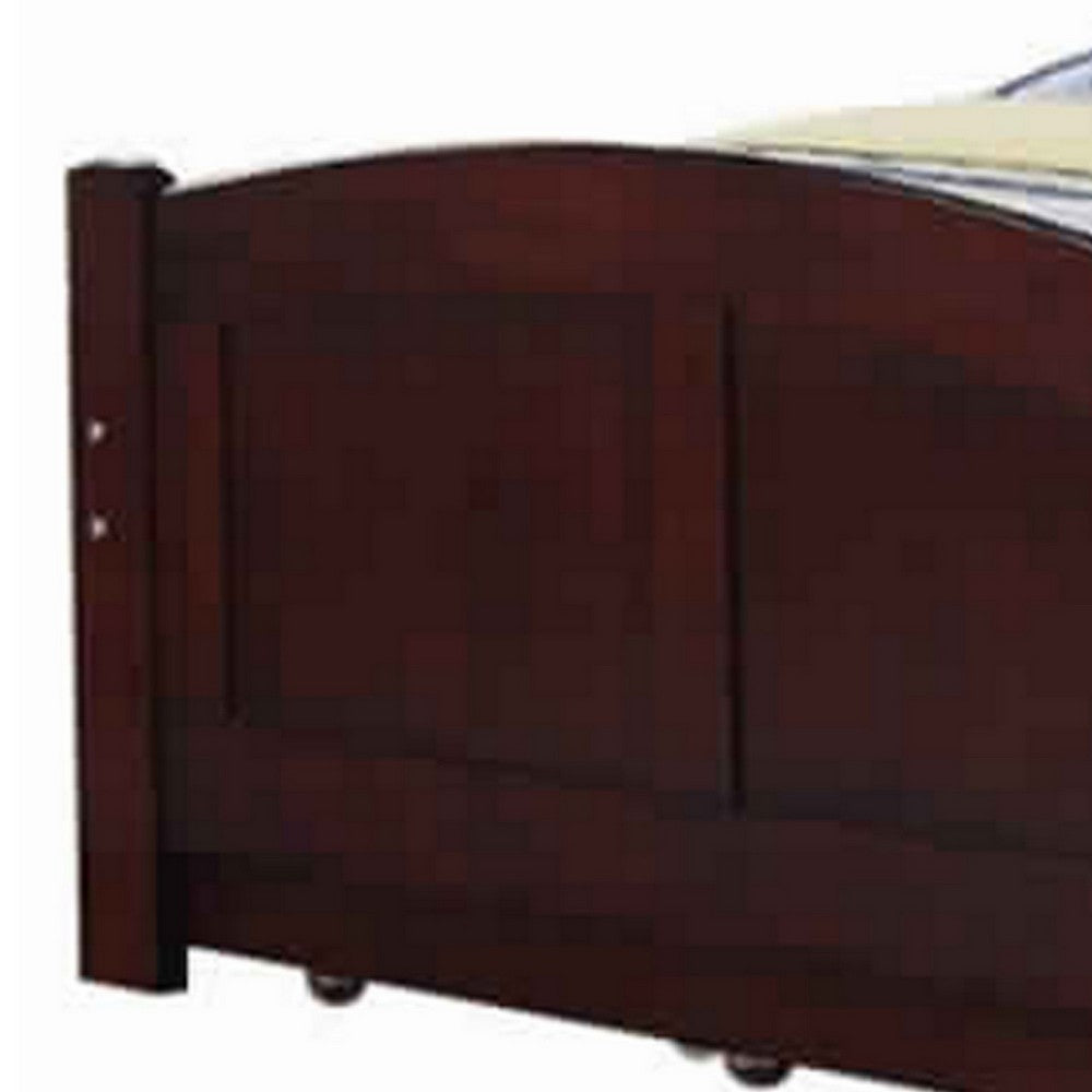 Fascinating Wooden Twin Bed With Trundle, Cherry Brown - PDX-F9217