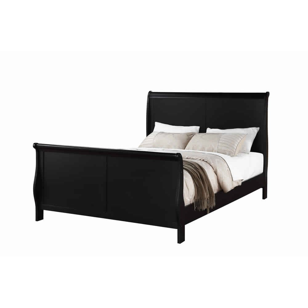 Gorgeous Queen Louis Phillippe Bed , Black - PDX-F9230Q