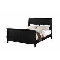 Gorgeous Queen Louis Phillippe Bed , Black - PDX-F9230Q