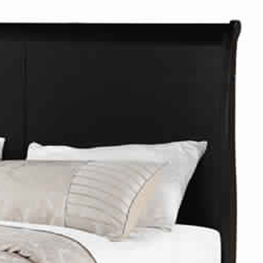 Gorgeous Queen Louis Phillippe Bed , Black - PDX-F9230Q
