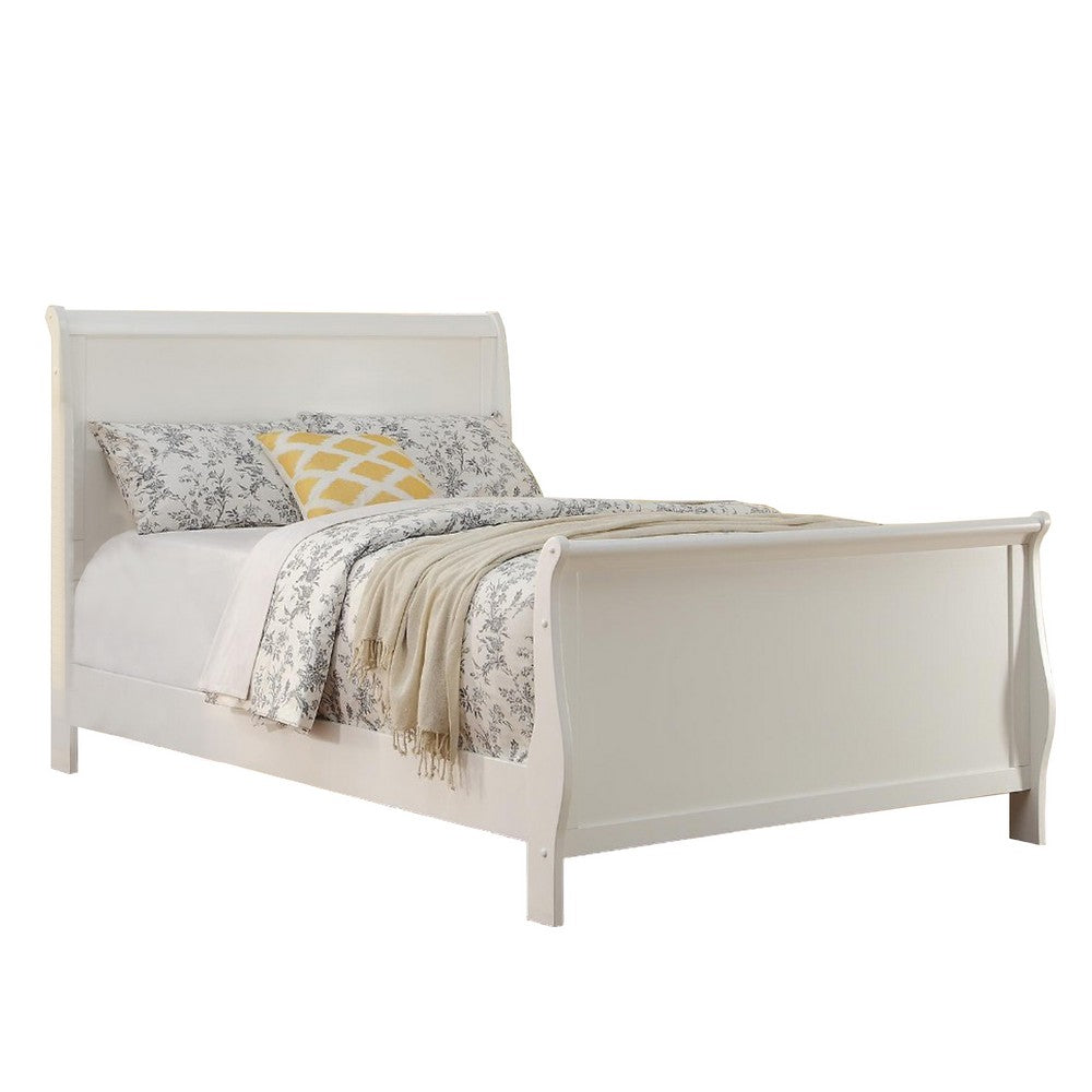 Spellbinding Clean Wooden Full Bed, White - PDX-F9254F