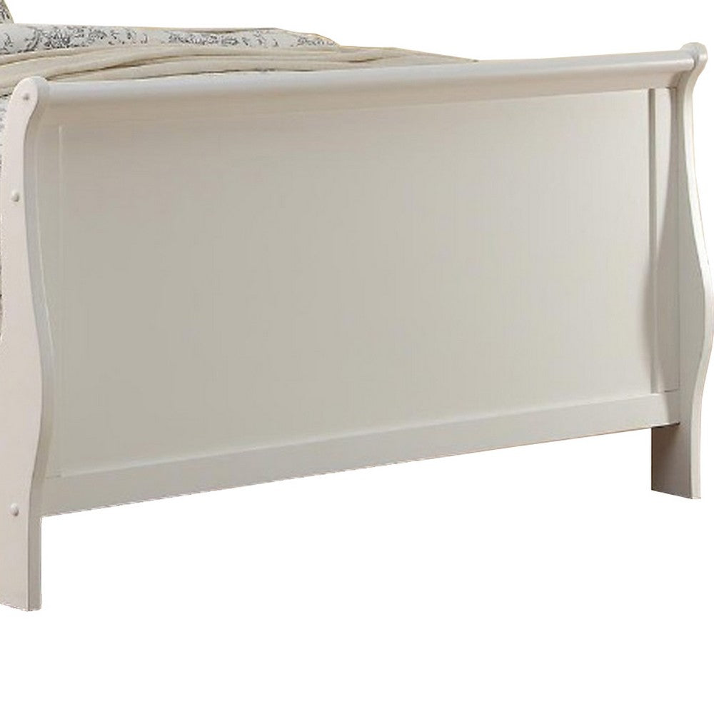 Spellbinding Clean Wooden Full Bed, White - PDX-F9254F