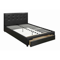 Captivating Queen Bed WithDrawer,Black Pu - PDX-F9313Q
