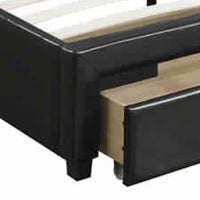 Captivating Queen Bed WithDrawer,Black Pu - PDX-F9313Q