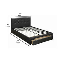 Captivating Queen Bed WithDrawer,Black Pu - PDX-F9313Q