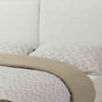 Elegant Wooden Full Bed With White PU Head Board, Gray - PDX-F9337F