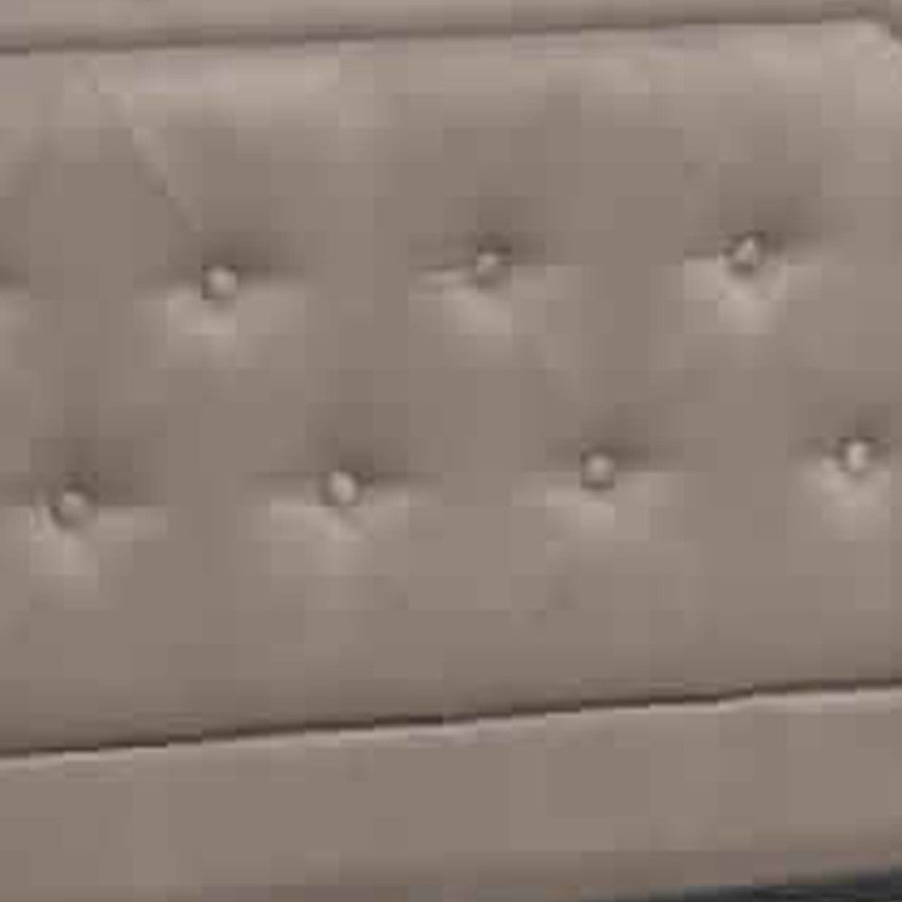 Stunning Upholstered Wooden Full Bed With Button Tufted Headboard, Tan - PDX-F9345F
