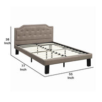 Stunning Upholstered Wooden Full Bed With Button Tufted Headboard, Tan - PDX-F9345F