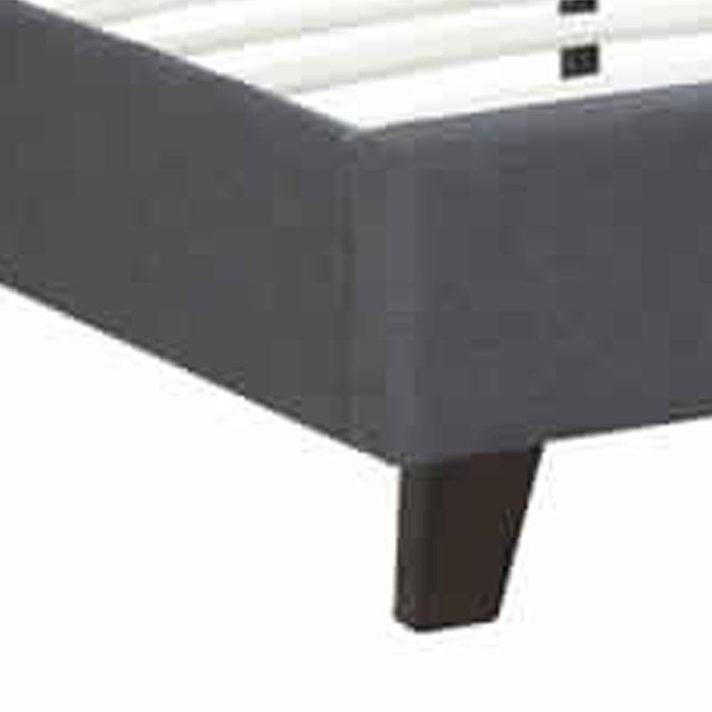 Polyfiber Upholstered Full Size Bed Featuring Nail head Trim Blue Gray - PDX-F9371F