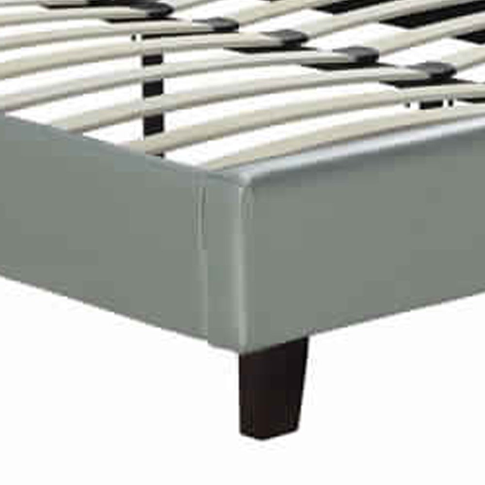 Faux Leather Upholstered Full Size Bed Featuring Nail head Trim - PDX-F9373F