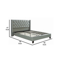 Faux Leather Upholstered Full Size Bed Featuring Nail head Trim - PDX-F9373F