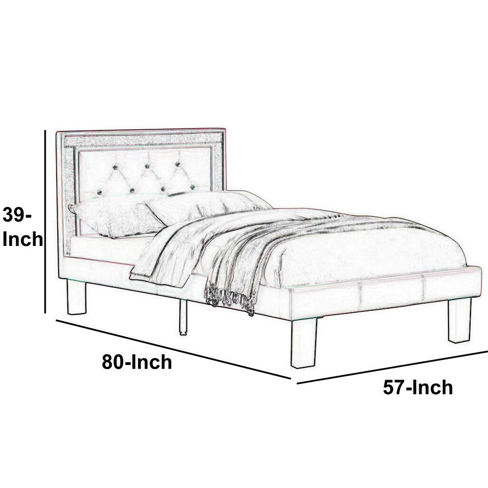 Silky And Sheeny Wooden Full Bed With Pink PU Tufted Head Board, Pink Finish - PDX-F9375F