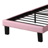 Polyurethane Twin Size Bed In High Headboard In Pink - PDX-F9375T