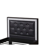 Polyurethane Twin Size Bed In High Headboard In Black - PDX-F9376T