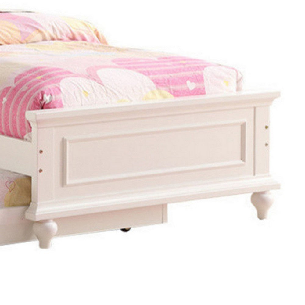 Cherub Twin Size Bed With Trundle In Pink And White - PDX-F9377